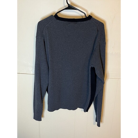 Dockers Mens XL Ribbed Knit Gray Black Long Sleeve Pullover Sweater 100% Cotton - Picture 4 of 4